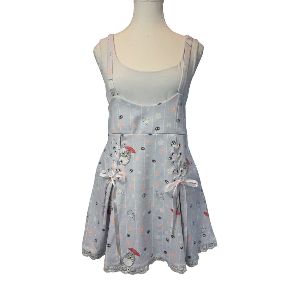 Her Universe Totoro Medium Blue Lace Up Pinafore Dress Studio Ghibli Hot Topic